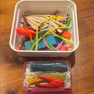 Craft Bundle Wikki Stix & Cutter Pom Poms Craft Sticks Pipe Cleaners